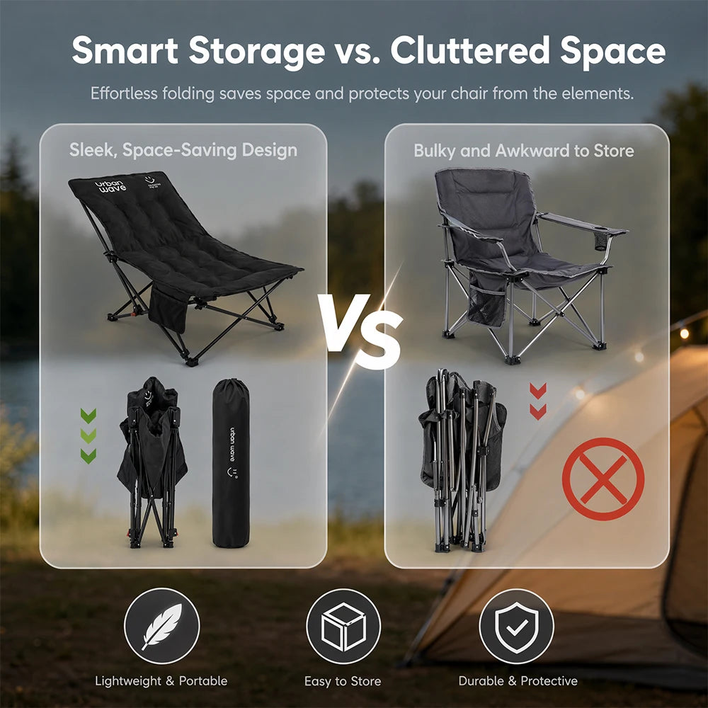 Urbanwave Portable Folding Camping Bed With Mattress