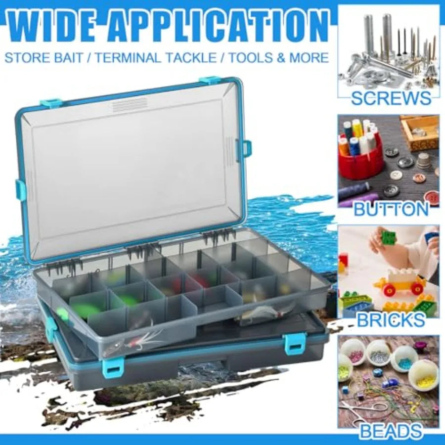 Waterproof Fishing Tackle Boxes With Removable Dividers And Storage Organizer
