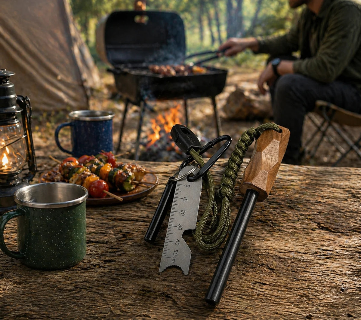 Magnesium Fire Starter Survival Kit With Whistle And Scraper