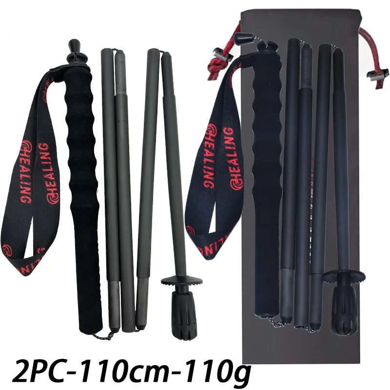 OKHEALING Foldable Carbon Fiber Trekking Poles for Hiking