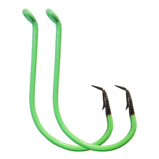 20 Pcs Glow In The Dark Offset Circle Fishing Hooks