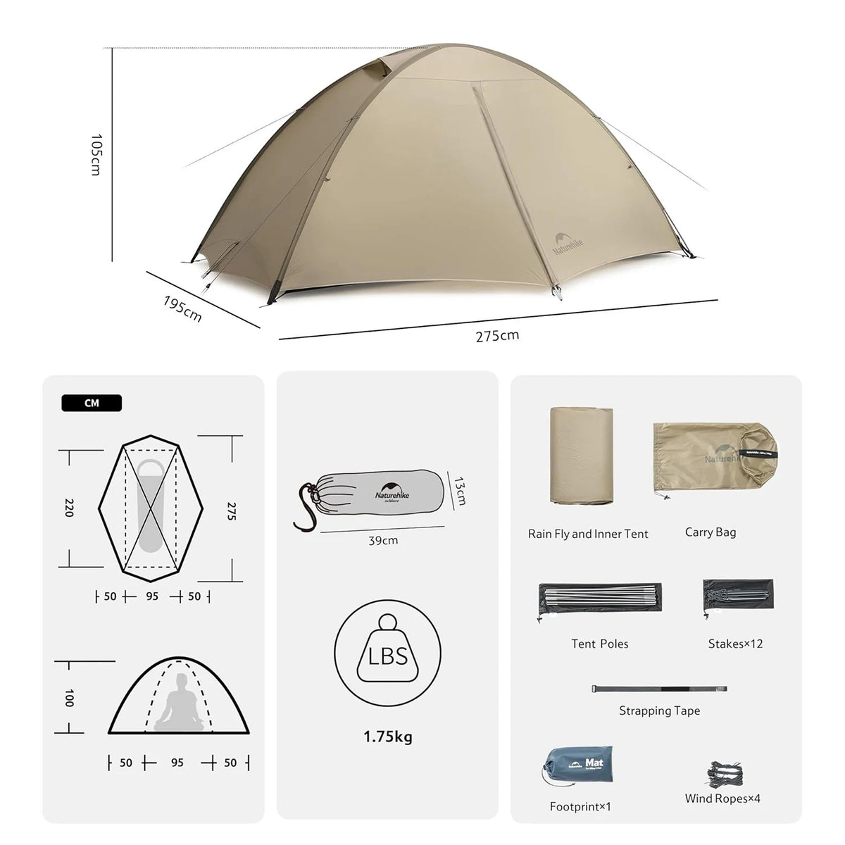 Naturehike Giling UL PRO Ultralight Waterproof Backpacking Tent