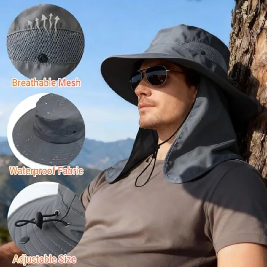 Wide Brim Sun Bucket Hat With UPF 50 UV Protection