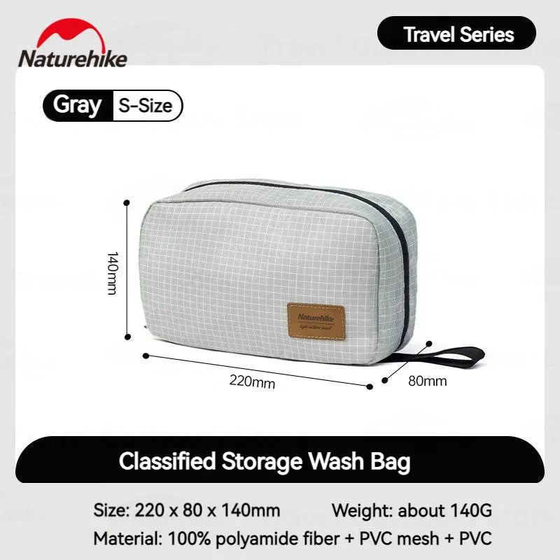 Naturehike Waterproof Hanging Toiletry Bag With Wet And Dry Compartments