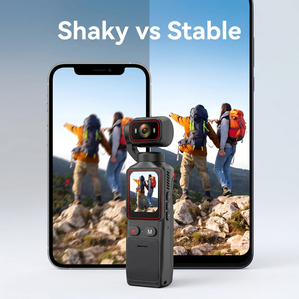 Handheld Three Axis Gimbal Camera For Vlogging And Travel