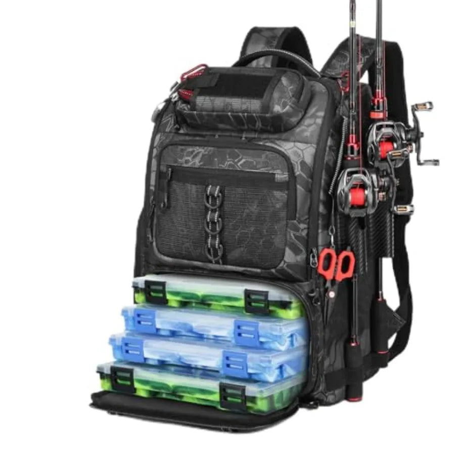 Fishing Tackle Backpack With Two Rod Holders