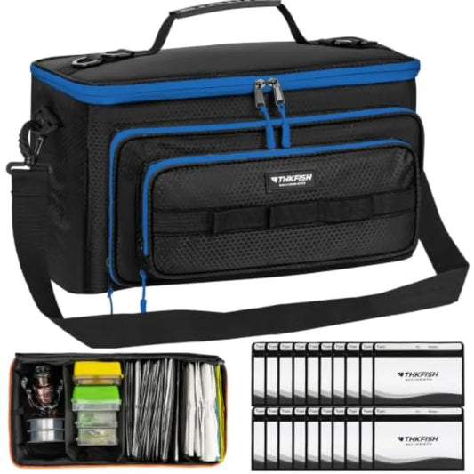 Fishing Tackle Bag With Clear Bait Storage Organizer