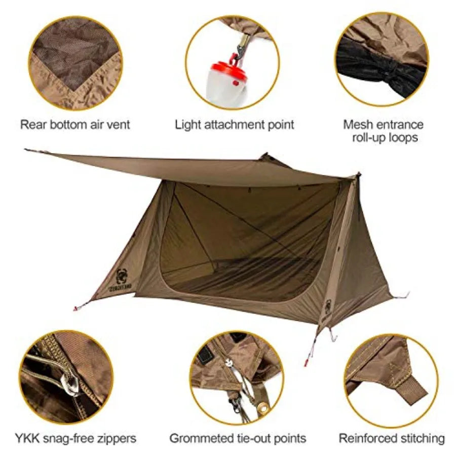 Backwoods Bungalow Bushcraft Ultralight Backpacking Tent With Porch