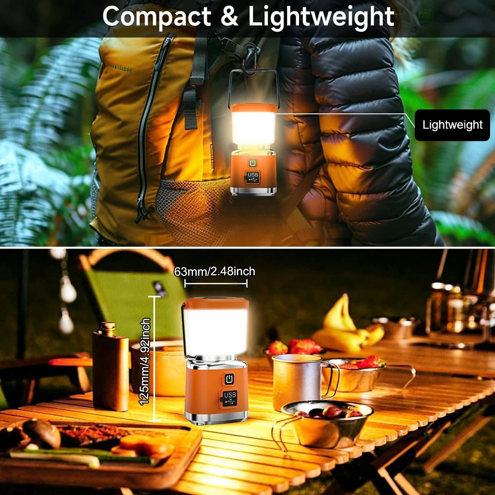 Portable LED Camping String Lantern With Power Bank And Dimming