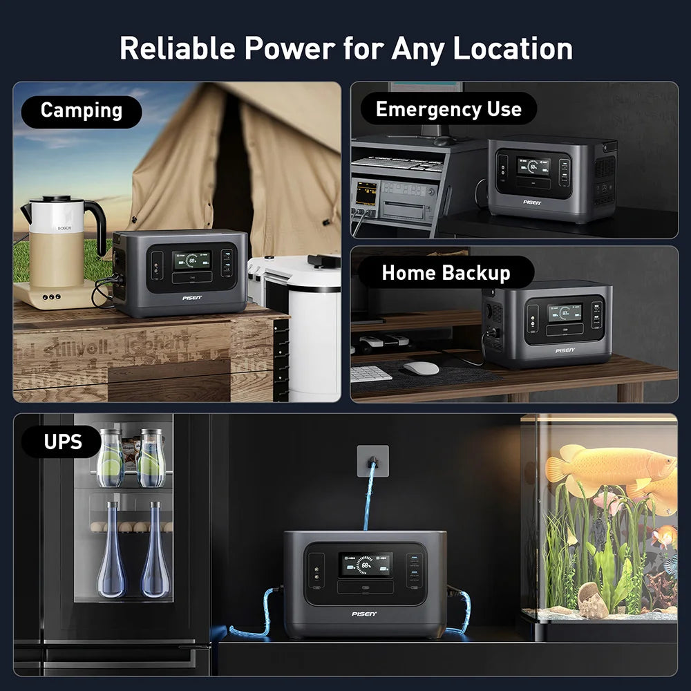Pisen 1008Wh Portable Power Station Solar Generator Backup
