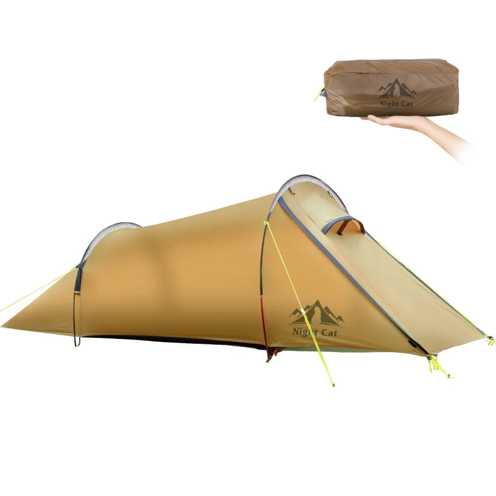 Night Cat Ultralight Waterproof Tunnel Tent for Backpacking