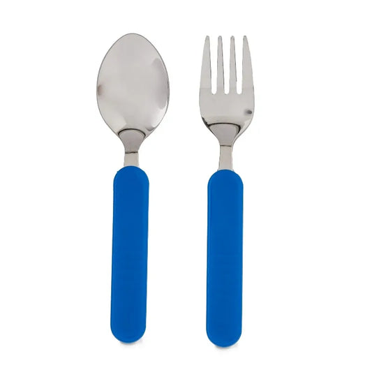 Toddler Stainless Steel Self Feeding Fork and Spoon Set