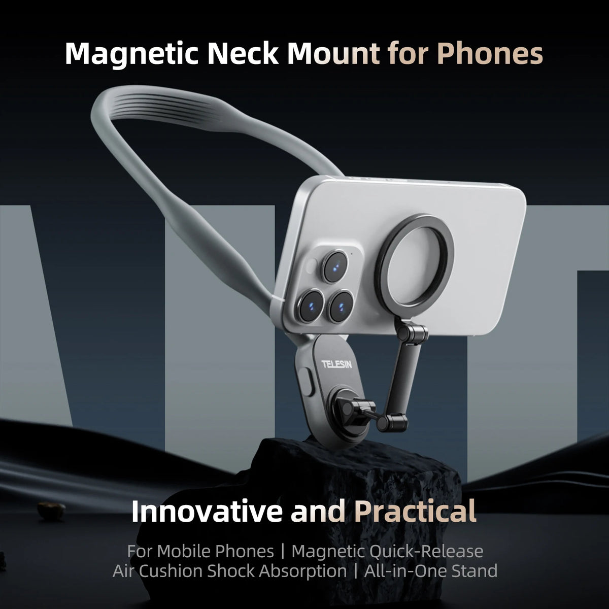 TELESIN Magnetic Neck Mount Phone Holder With Quick Release