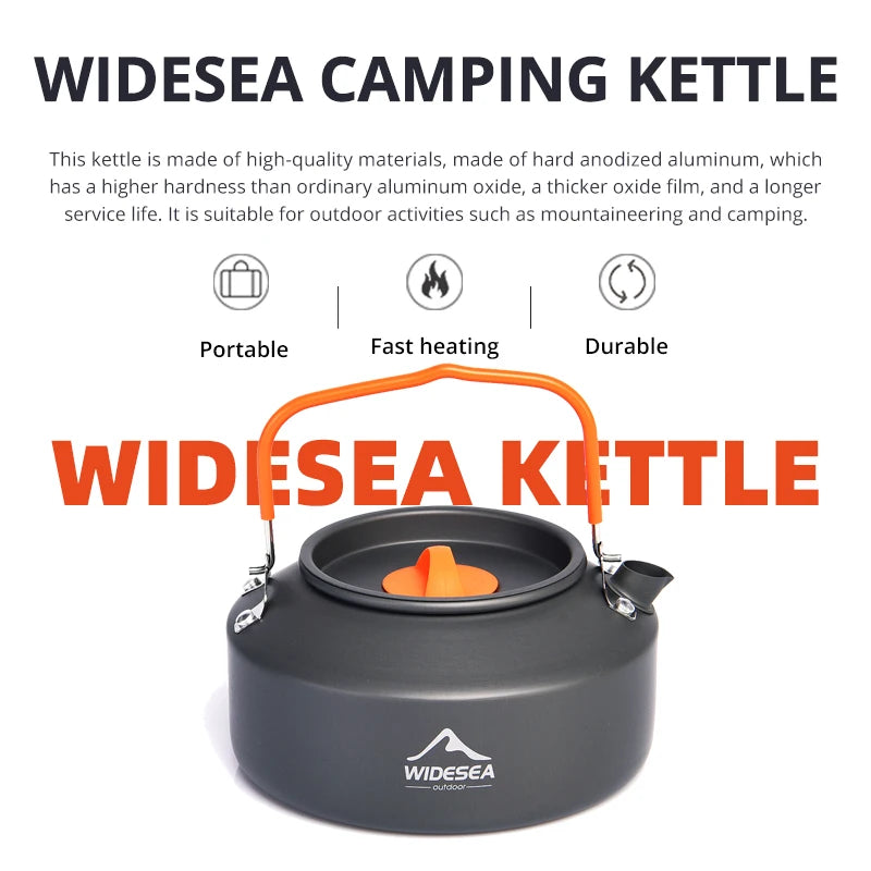 Widesea Outdoor Camping Cookware Set With Kettle And Cups