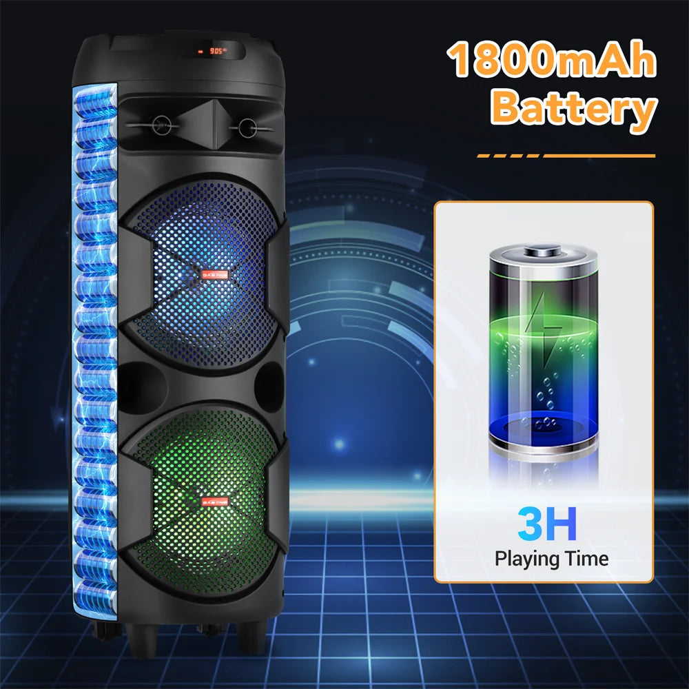 CURUK Portable Bluetooth Party Speaker With Bass And RGB Lights