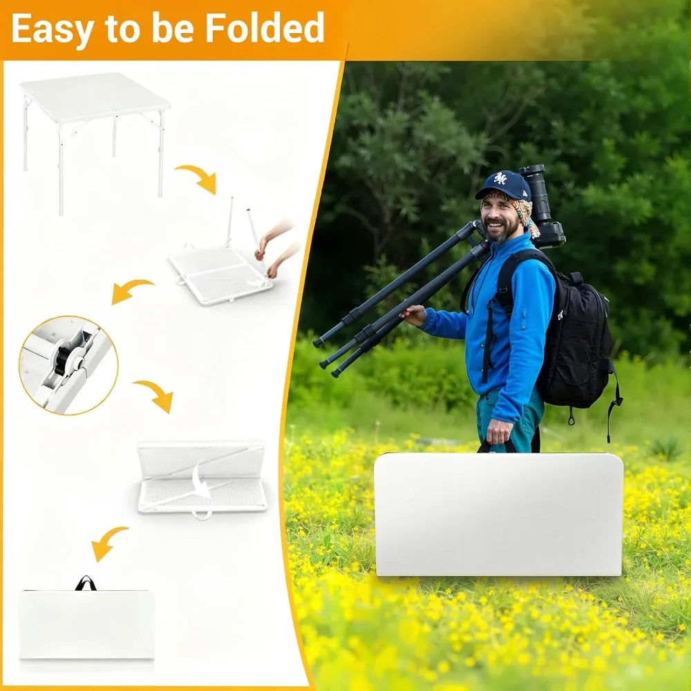 Garvee Portable Folding Table With Carrying Handle for Outdoor Use