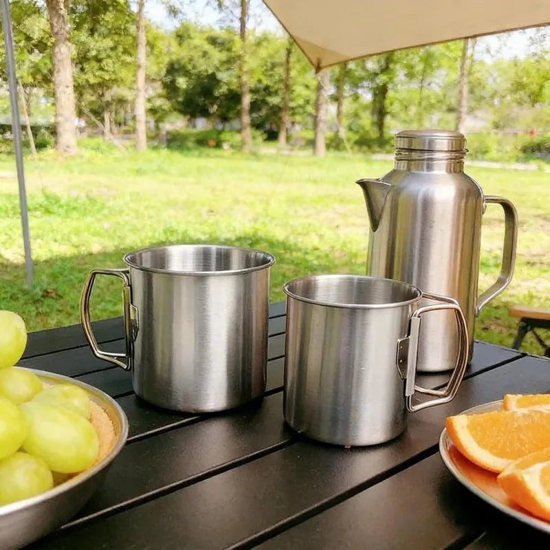 Reusable Stainless Steel Camping Plates And Insulated Bowls