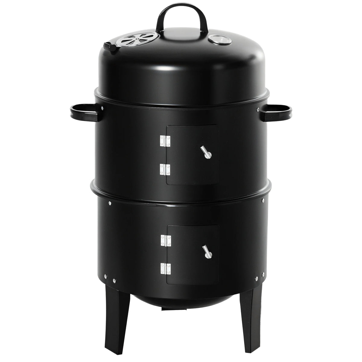 Outsunny 3 In 1 Outdoor Charcoal Barbecue Smoker And Grill