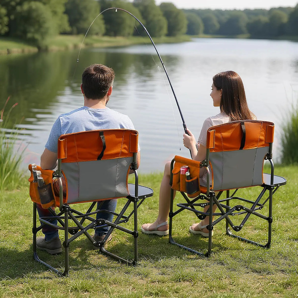 Tacleekii Portable Folding Camping Chair With Side Table