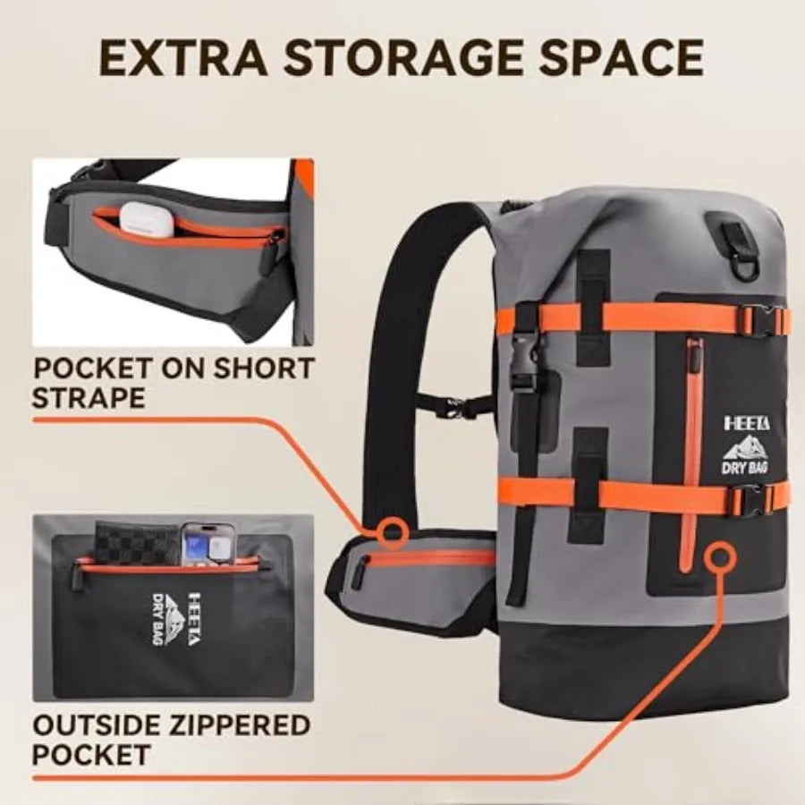 Waterproof Roll Top Dry Backpack For Hiking Kayaking And Boating