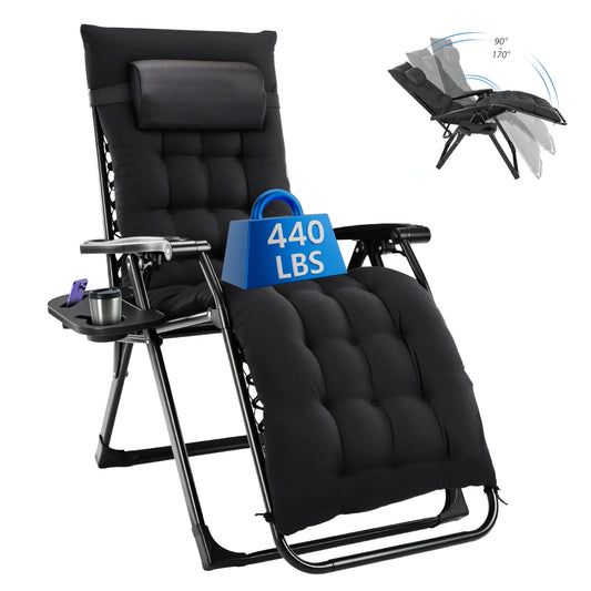 MCQ Zero Gravity Outdoor Folding Cushioned Lounge Chair