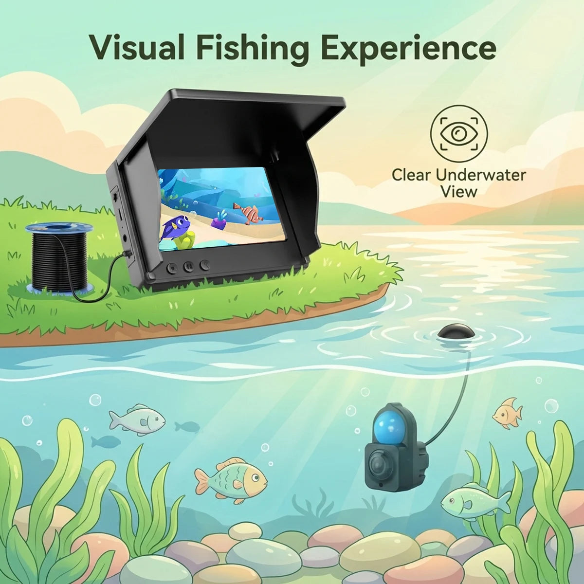 AOERWEI HD Underwater Fishing Camera Fish Finder With Night Vision