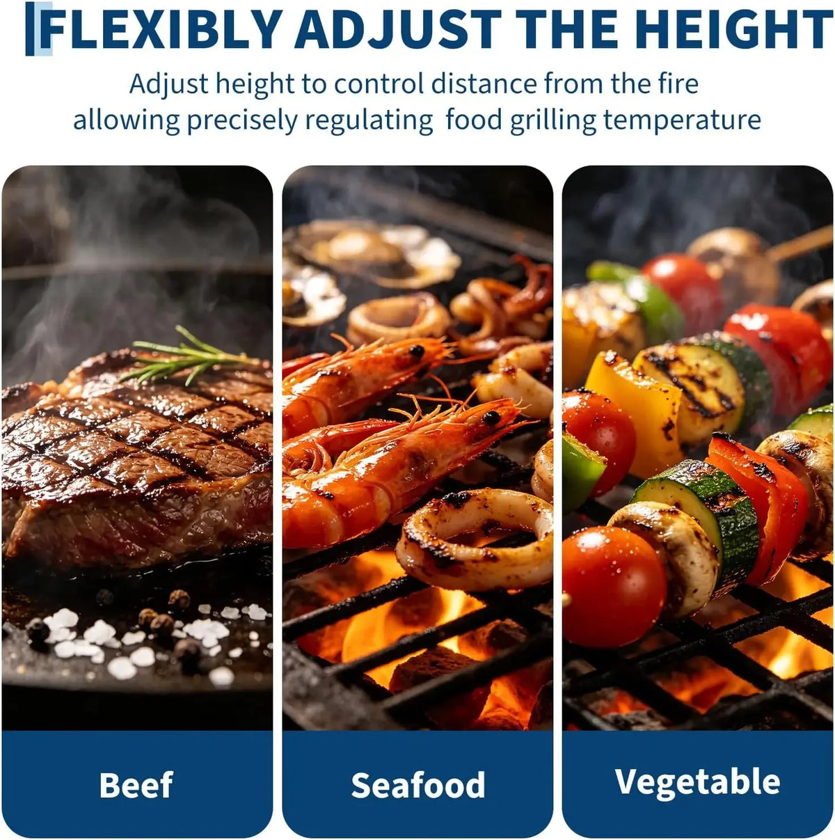 Tacleekii Swivel Campfire Grill With Adjustable Cooking Grate
