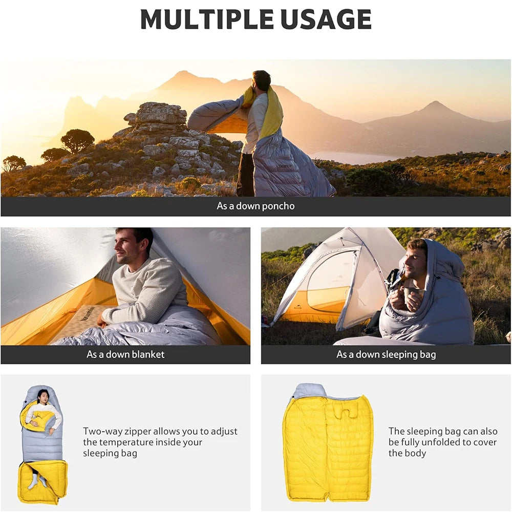 Naturehike CW700 Envelope Duck Down Sleeping Bag Camping Hiking