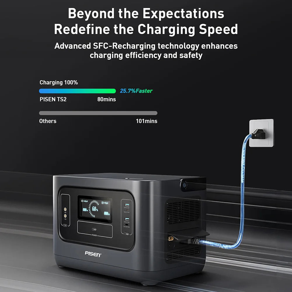 Pisen 1008Wh Portable Power Station Solar Generator Backup
