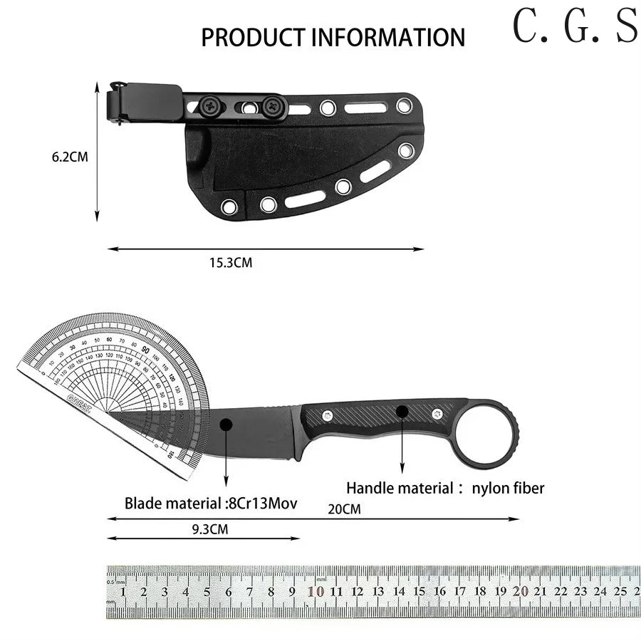 Speedgoat Fixed Blade Outdoor Survival Knife With Kydex Sheath