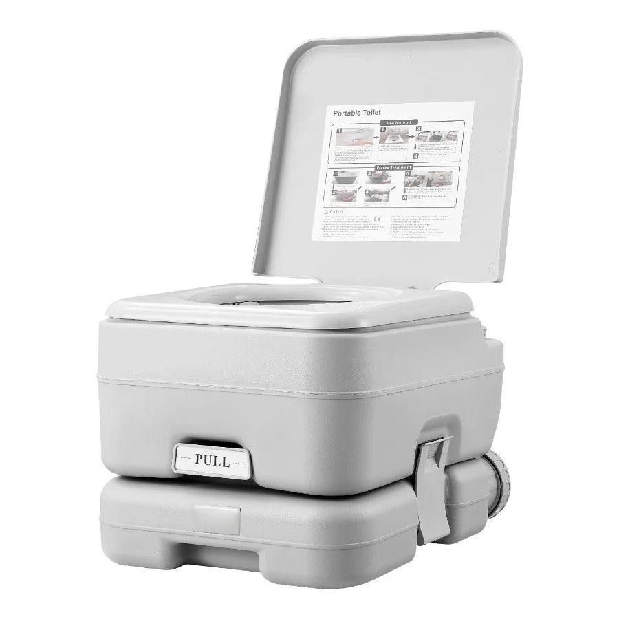 Portable Camping Toilet with Carry Bag and Pressurized Flush