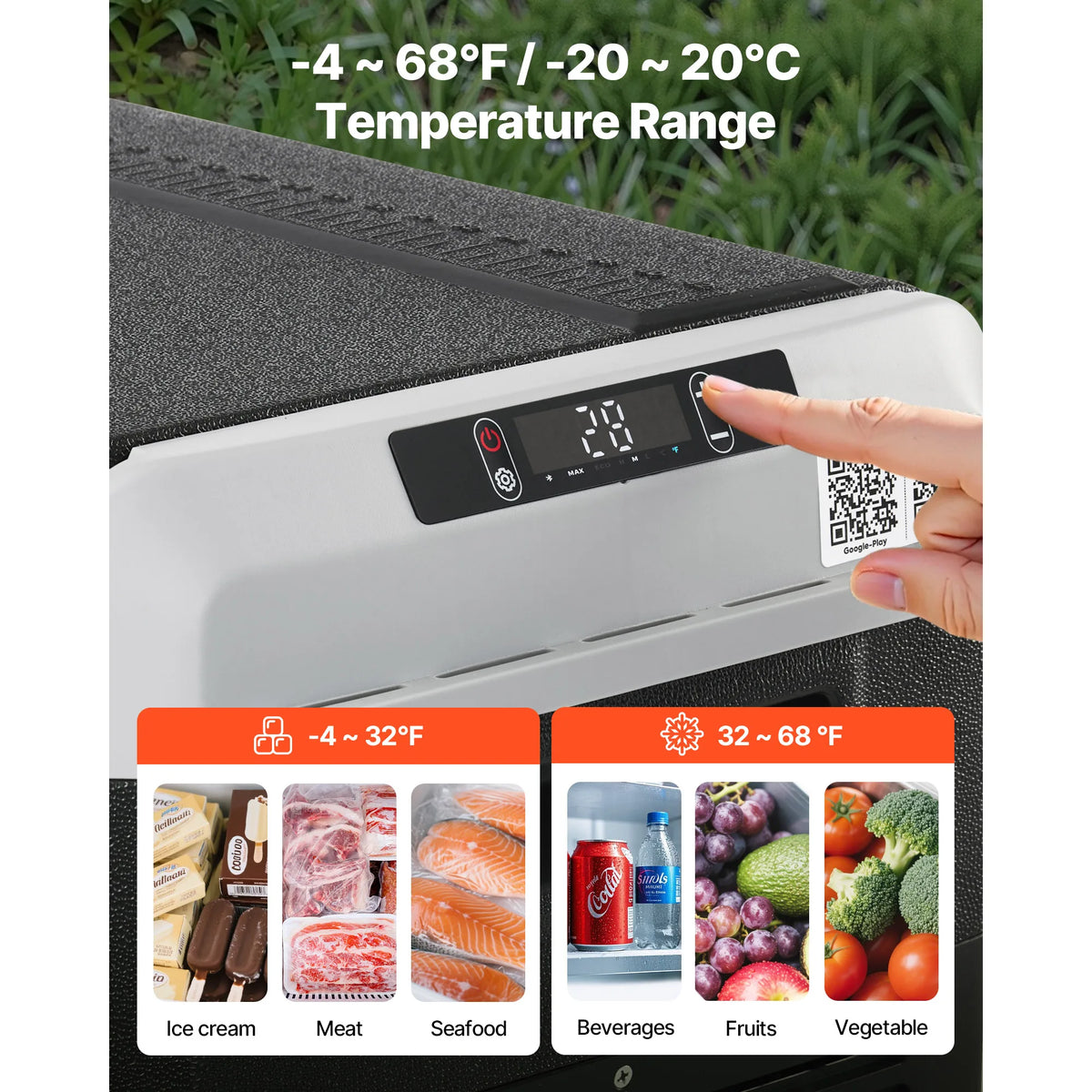 SucceBuy Portable Car Refrigerator With Wheels For Camping