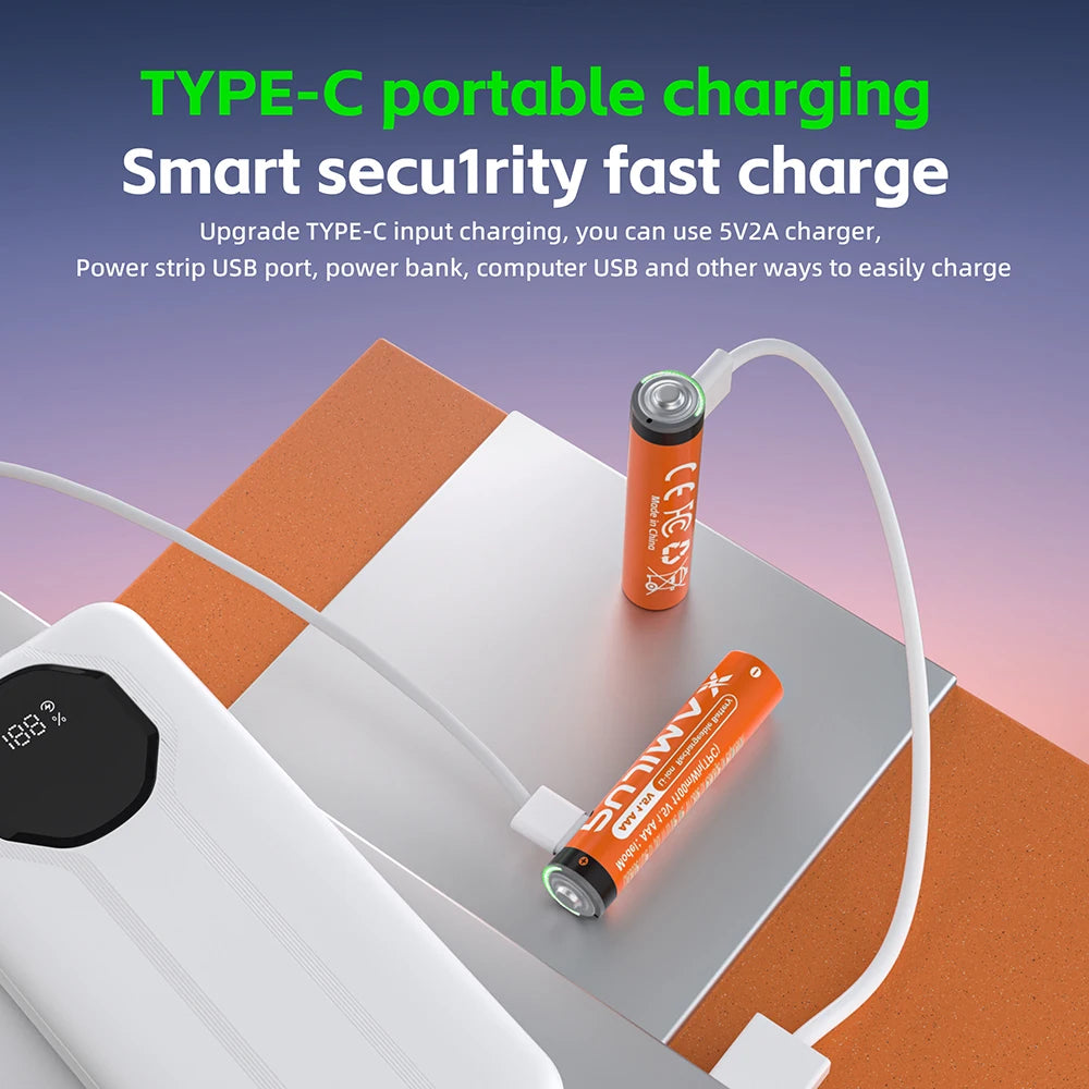 PUJIMAX USB-C Rechargeable Lithium-Ion Batteries for Everyday Devices