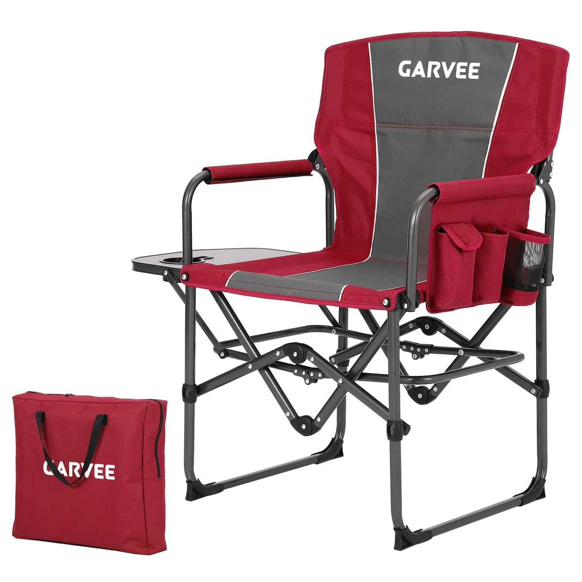 HiMiss Folding Director Chair With Side Table And Cup Holder