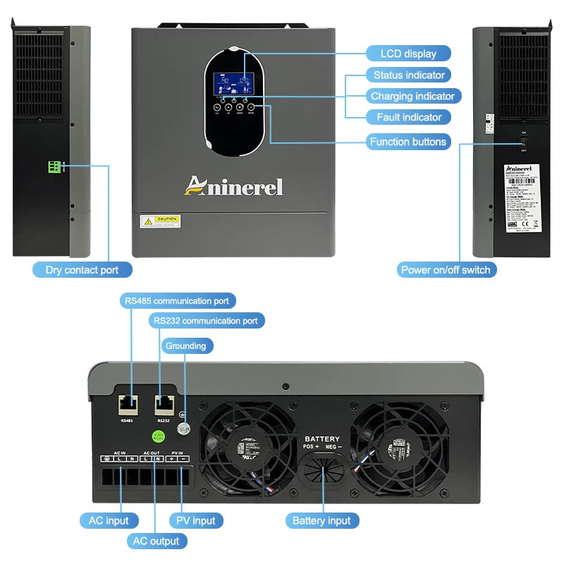 ANENJI 4.2kW Hybrid Solar Inverter With MPPT Charger