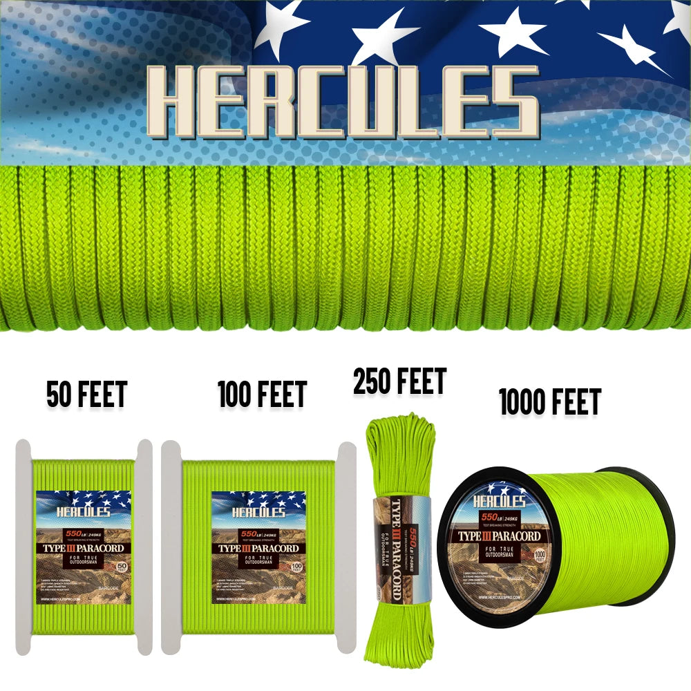 Premium 550 Seven Strand Paracord For Outdoor Survival Camping