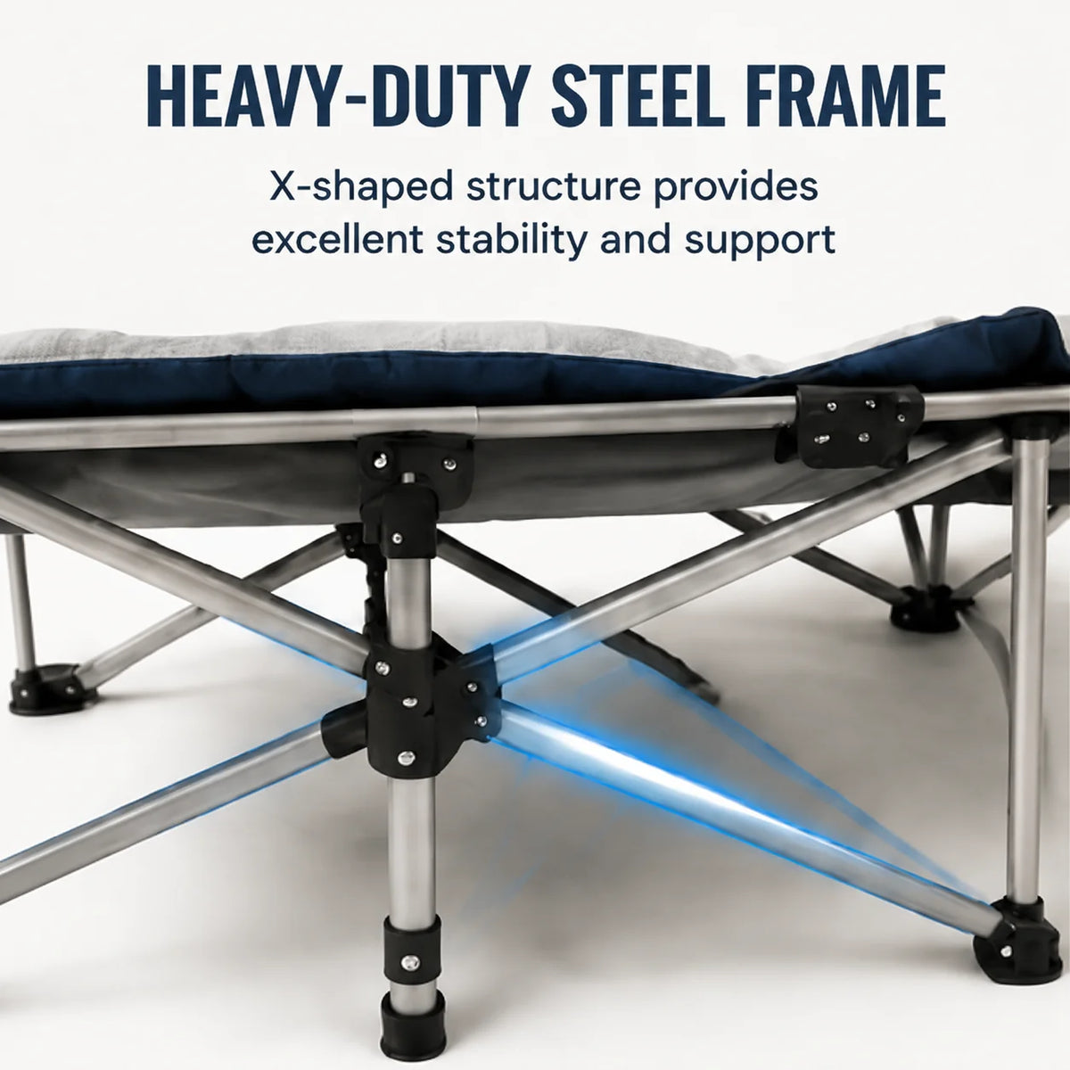 Portable Folding Camping Cot With Thick Padded Mattress For Camping and Travel