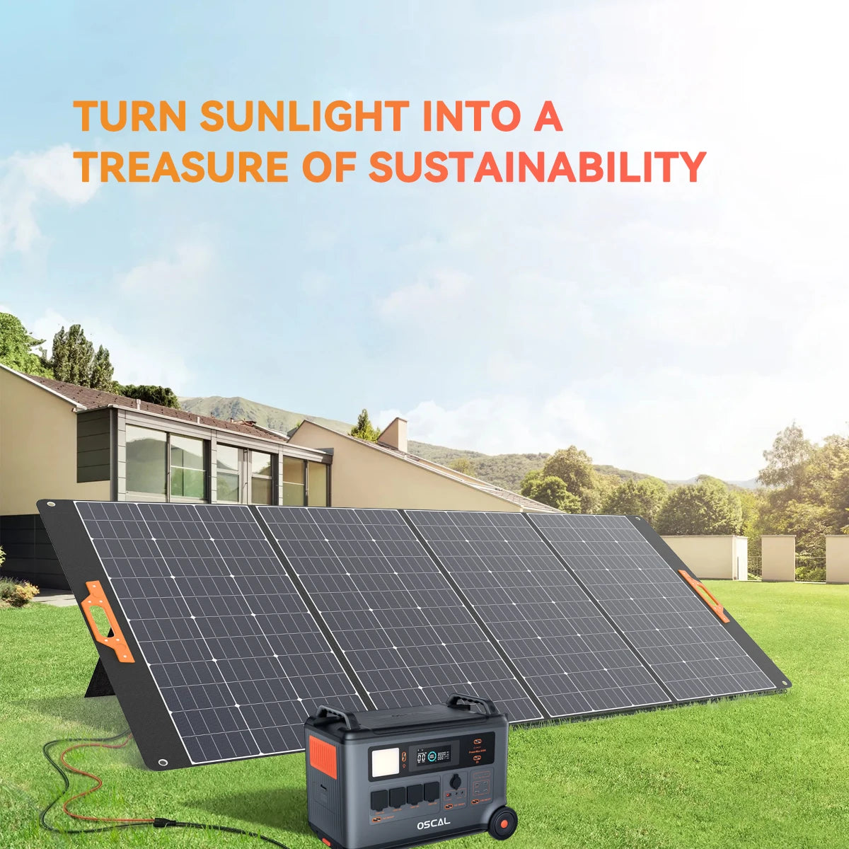 OSCAL Portable Foldable Monocrystalline Solar Panel Charger For Power Stations