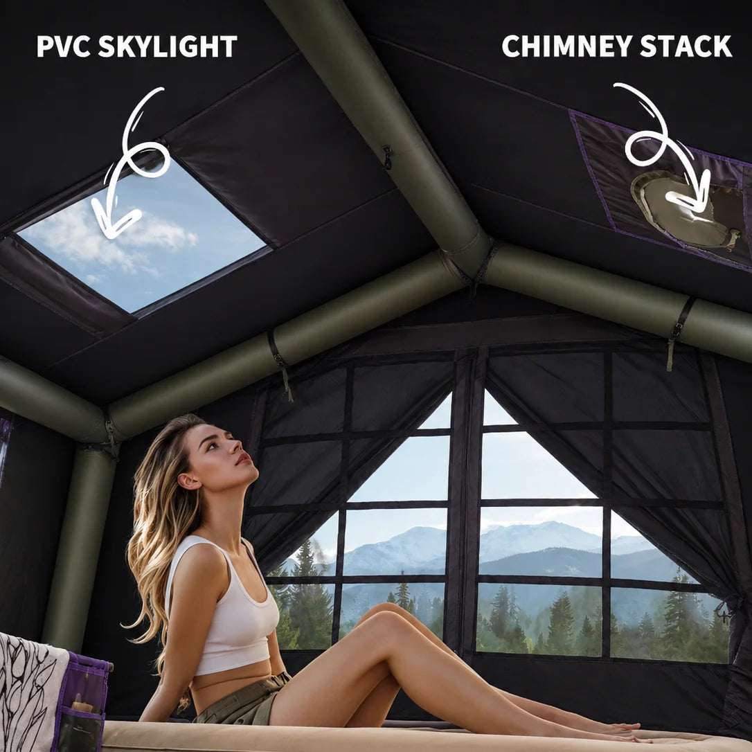 SENLEETO Inflatable Camping Tent With Stove Jack