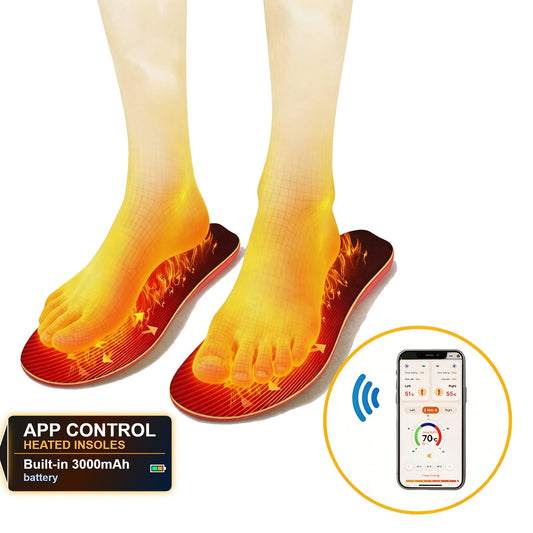 Rechargeable App Controlled Heated Insoles With Smart Temperature Control