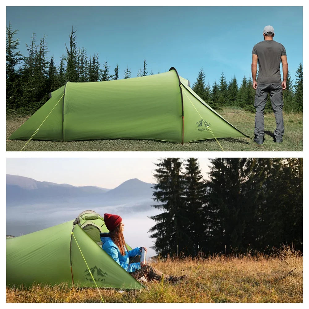 Night Cat Ultralight Waterproof Tunnel Tent for Backpacking
