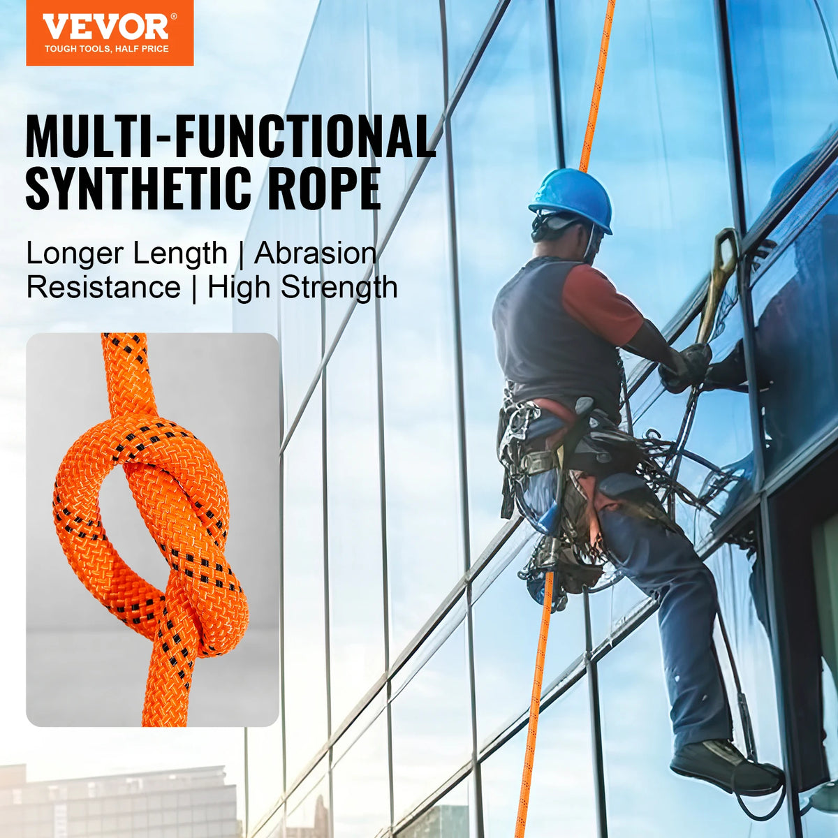 SucceBuy Dual Weave Polyester Rope for Camping and Rescue