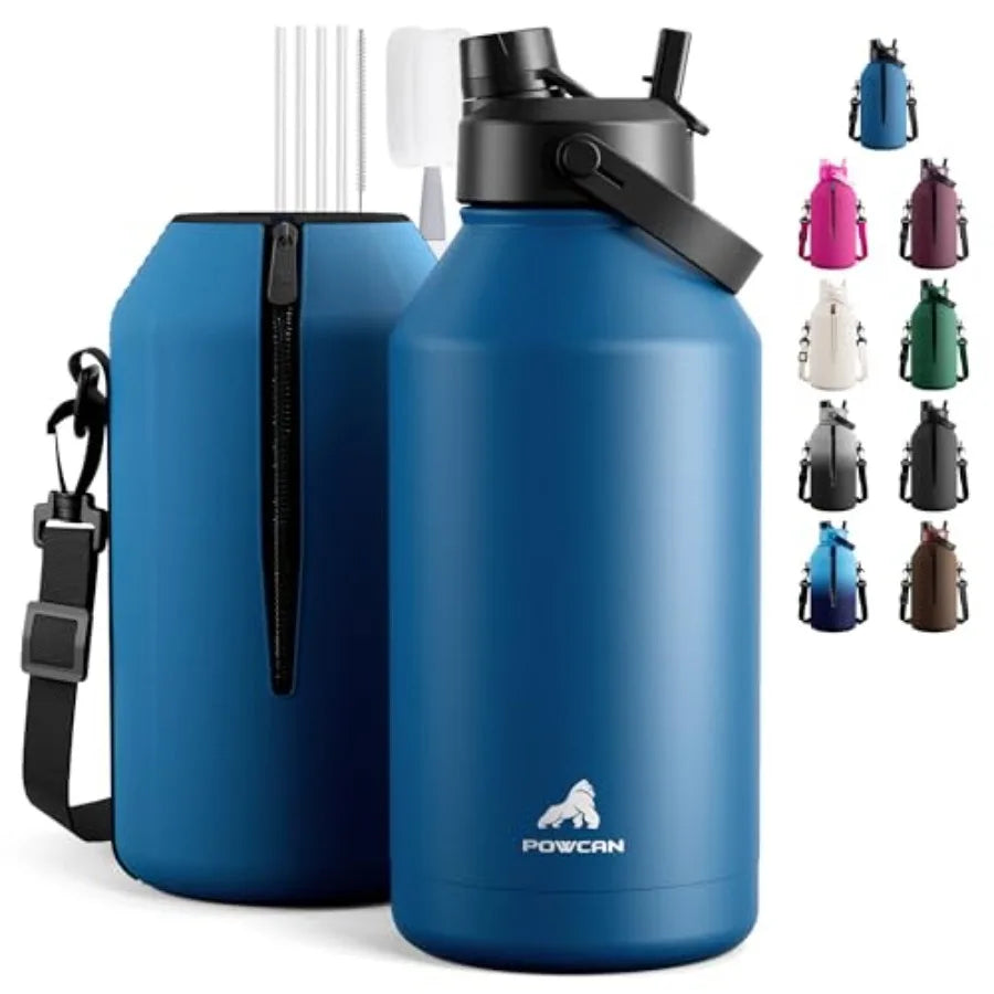 Insulated Water Bottle With Straw And Spout Lid, Leakproof, BPA Free