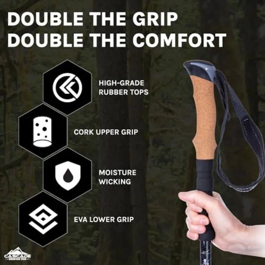 Adjustable Lock Trekking Poles For Hiking And Walking