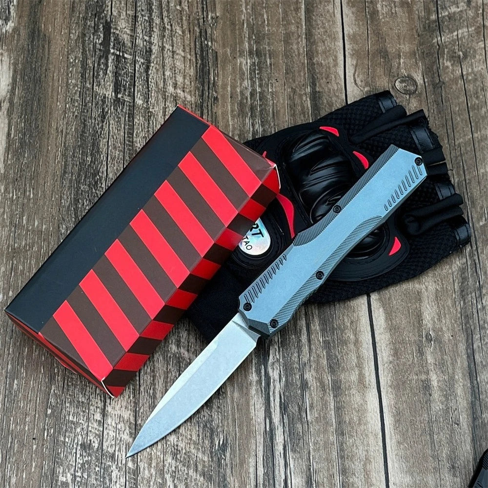 DIY T6 Aluminum Handle D2 Knife Outdoor EDC Camping Tool