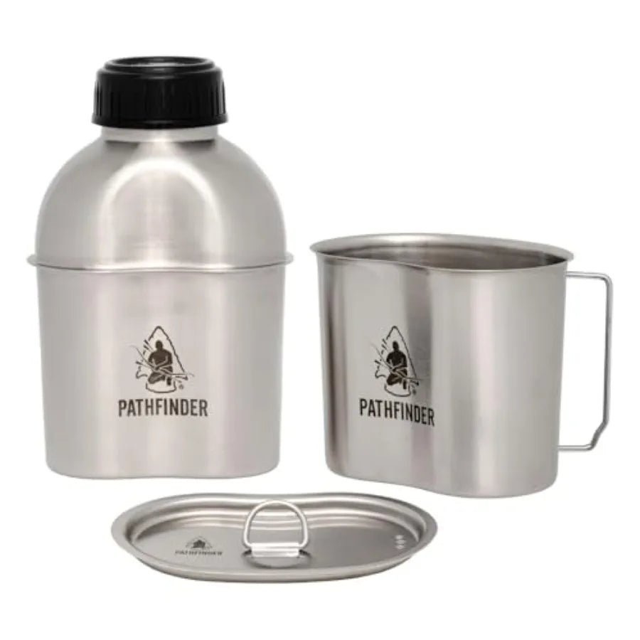 Stainless Steel Camping Canteen Mess Kit With Tableware