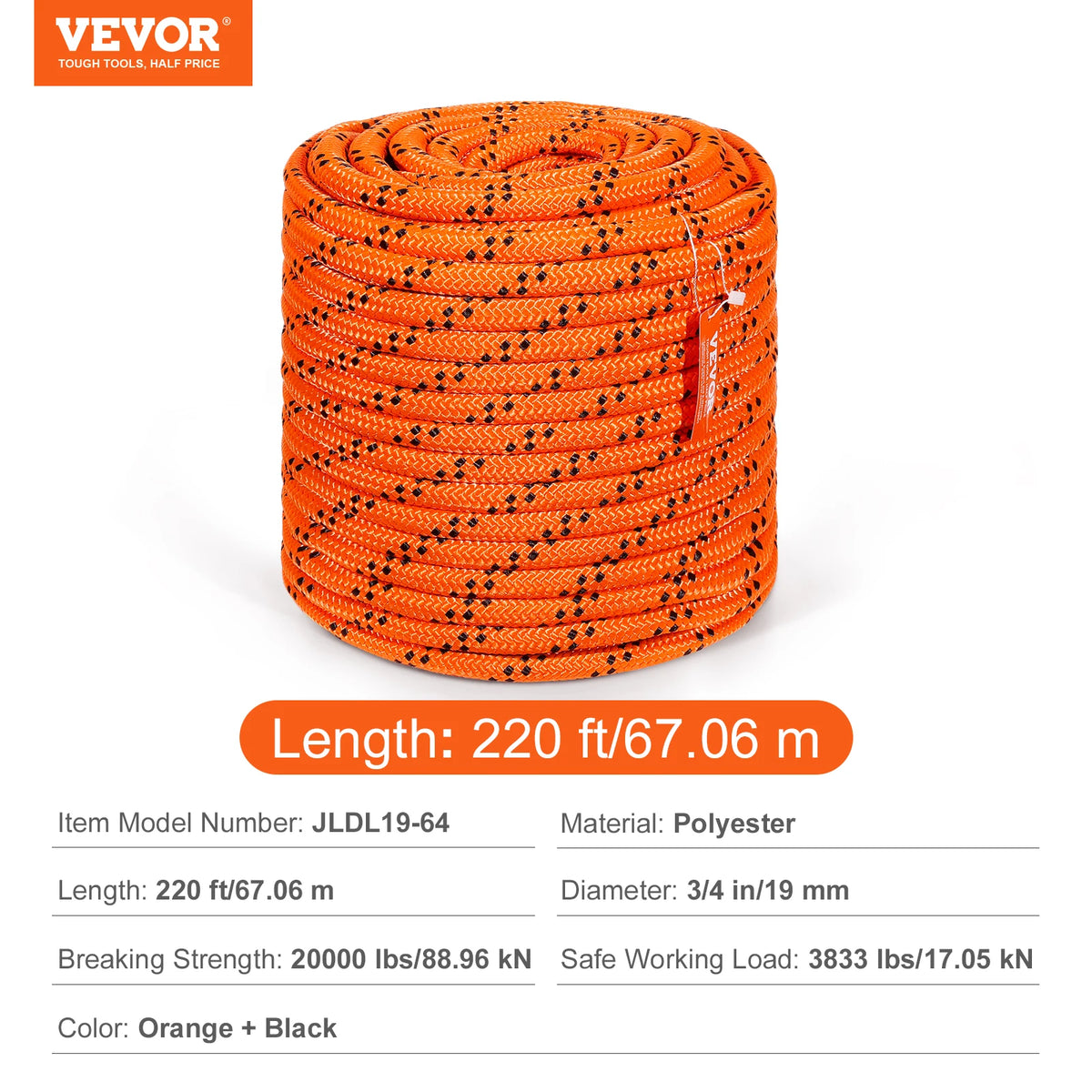 SucceBuy Dual Weave Polyester Rope for Camping and Rescue