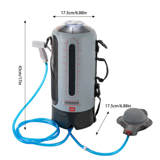Portable Solar Camping Shower With Pump And Removable Hose
