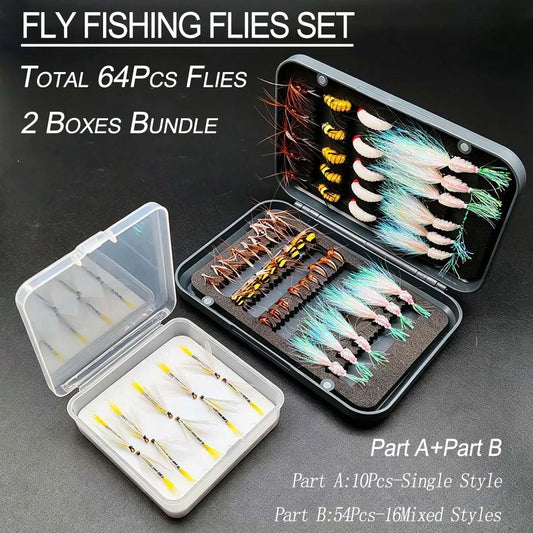 Fly Fishing Flies for Trout and Salmon Dry Wet Nymphs