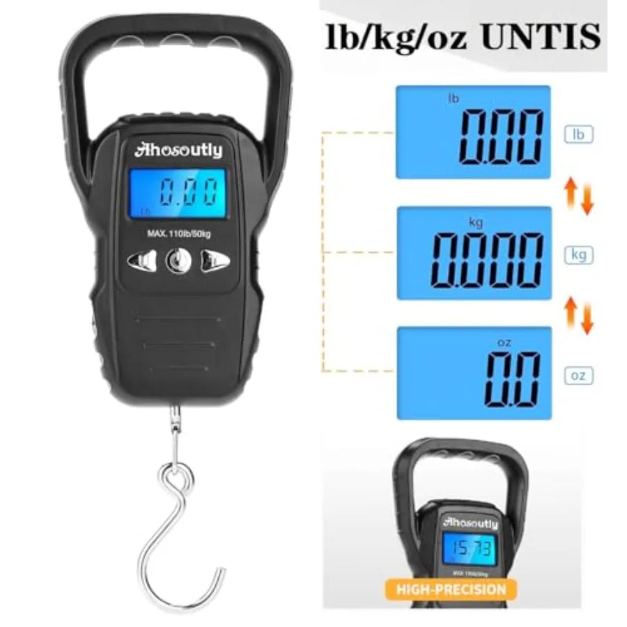 Digital Hanging Fish Scale With Backlit Lcd Display